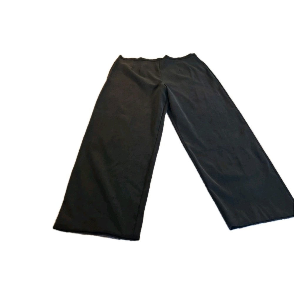 Karin Stevens Women's Pants Black Sz 16 Dark Green Elastic Waist Capsule Minimal